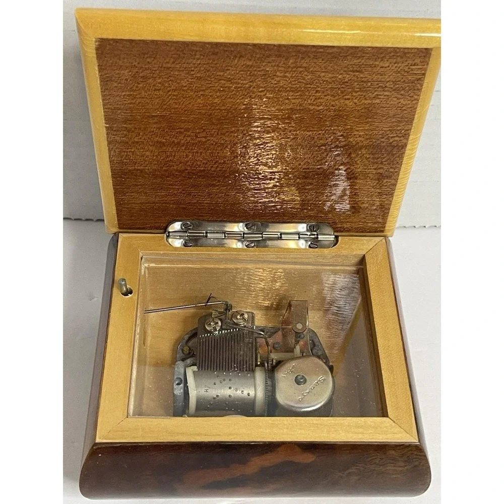 Music Box Inlaid Wood Jewelry Floral Flowers Italian Trinket Italy Romeo Julliet